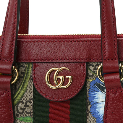 Gucci GG Supreme Monogram Flora Web Small Ophidia Tote Bag Red 7 of 9