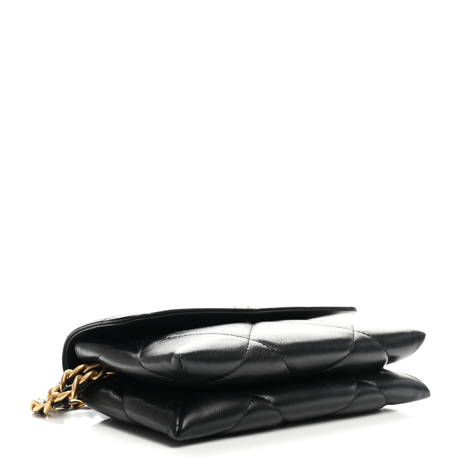 Chanel Lambskin Quilted Chanel 19 Flap Clutch Black 4 of 8