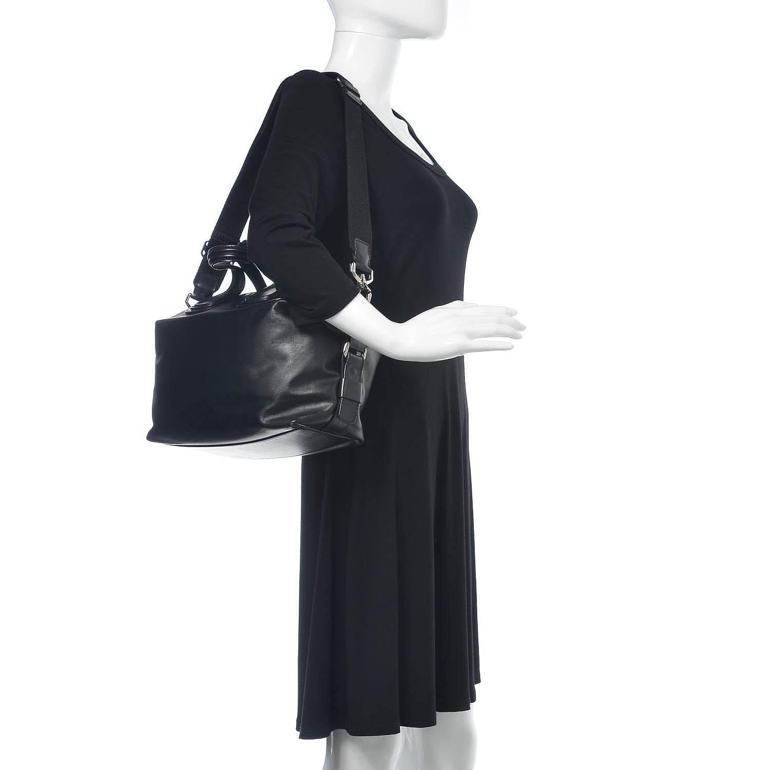 Givenchy Waxed Calfskin Small Nightingale Logo Strap Black 2 of 9