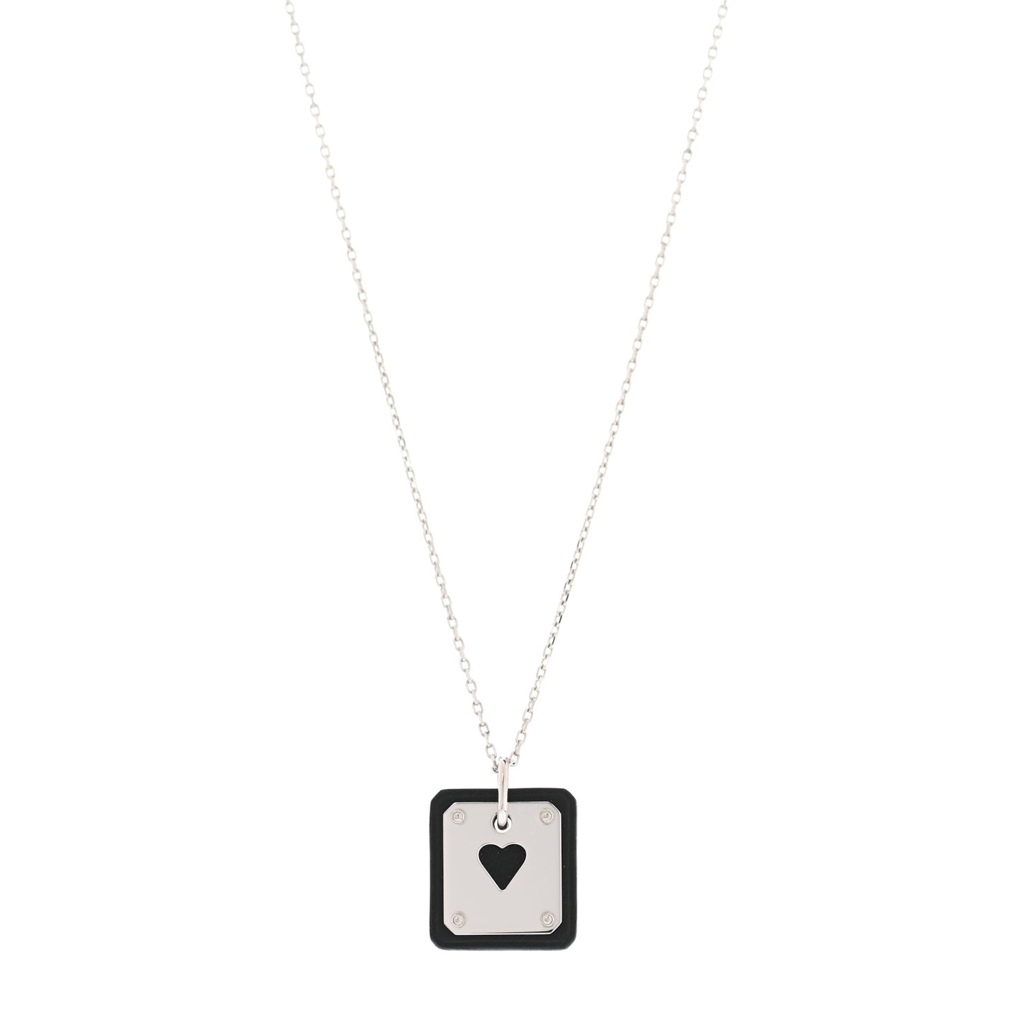 Palladium Plated Swift As De Coeur Necklace Black