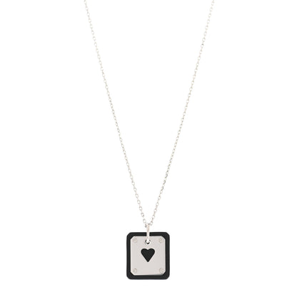 Hermes Palladium Plated Swift As De Coeur Necklace Black 1 of 6