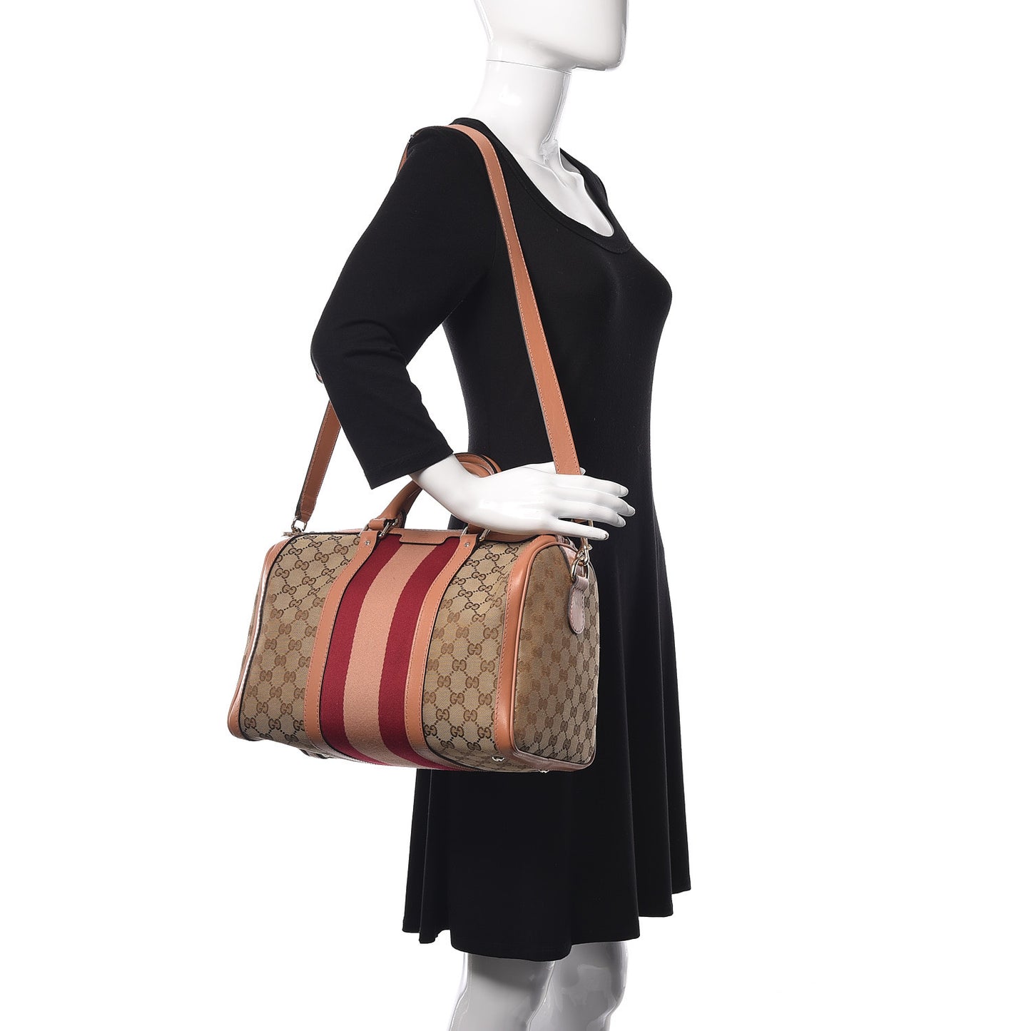 Monogram Vintage Web Medium Boston Pink