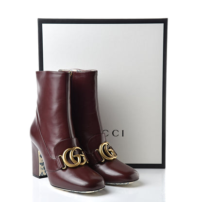 Gucci Malaga Kid GG Victoire 95mm Ankle Boots 38.5 Vintage Bordeaux 9 of 9
