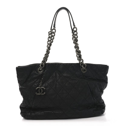 Chanel Calfskin Quilted Large Coco Pleats Tote Black 1 of 10