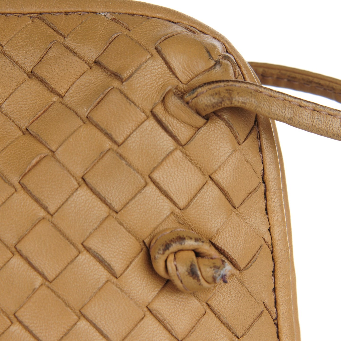 Nappa Intrecciato Pillow Crossbody Messenger Camel