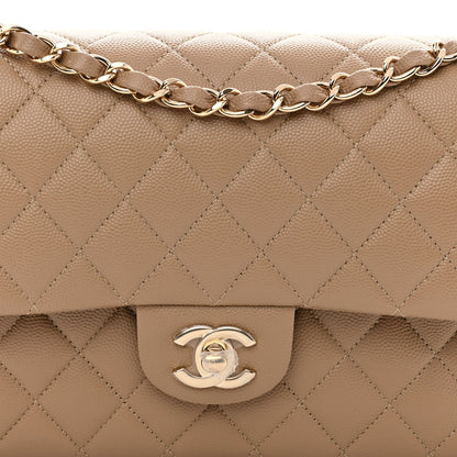 Chanel Caviar Quilted Medium Double Flap Beige 8 of 10