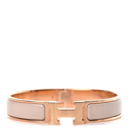 Hermes Enamel Narrow Clic Clac H Bracelet GM Beige Nacre 1 of 5