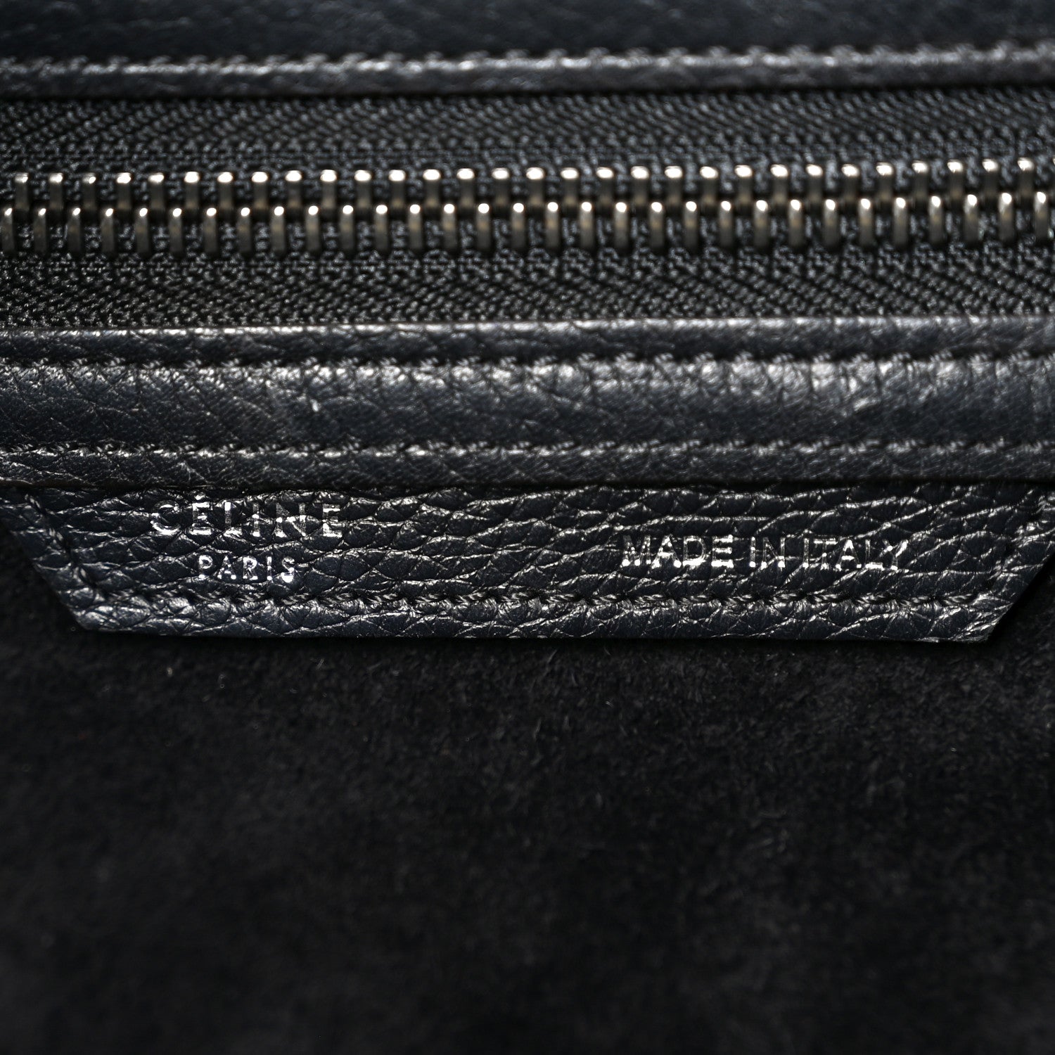 Celine Drummed Calfskin Mini Luggage Black 6 of 10