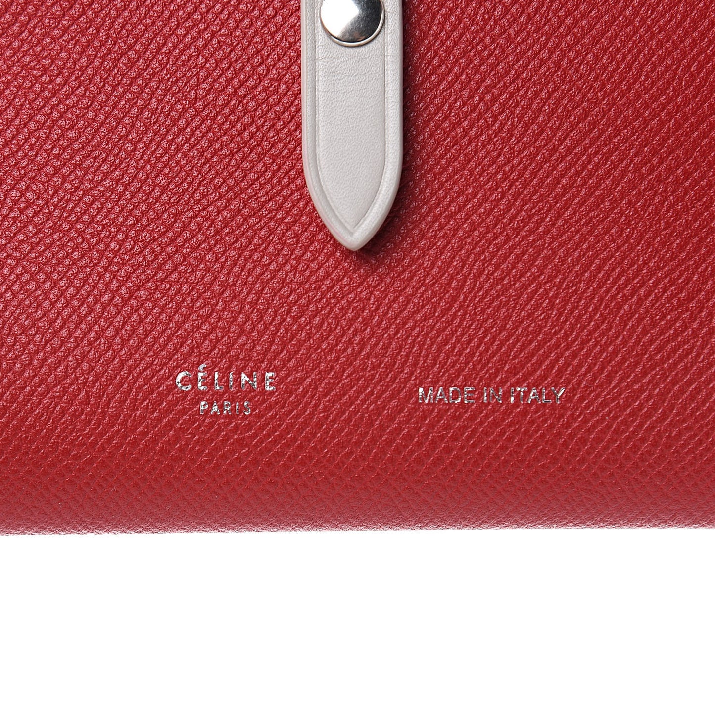 Grained Calfskin Strap Passport Cover Pop Red