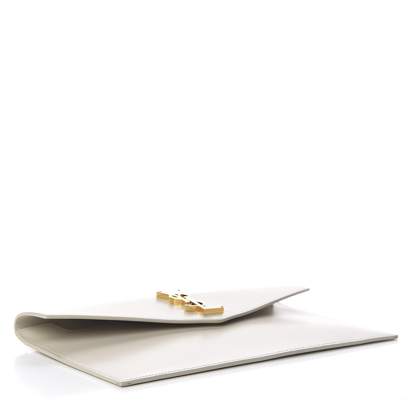 Smooth Shiny Calfskin Uptown Pouch Crema Soft