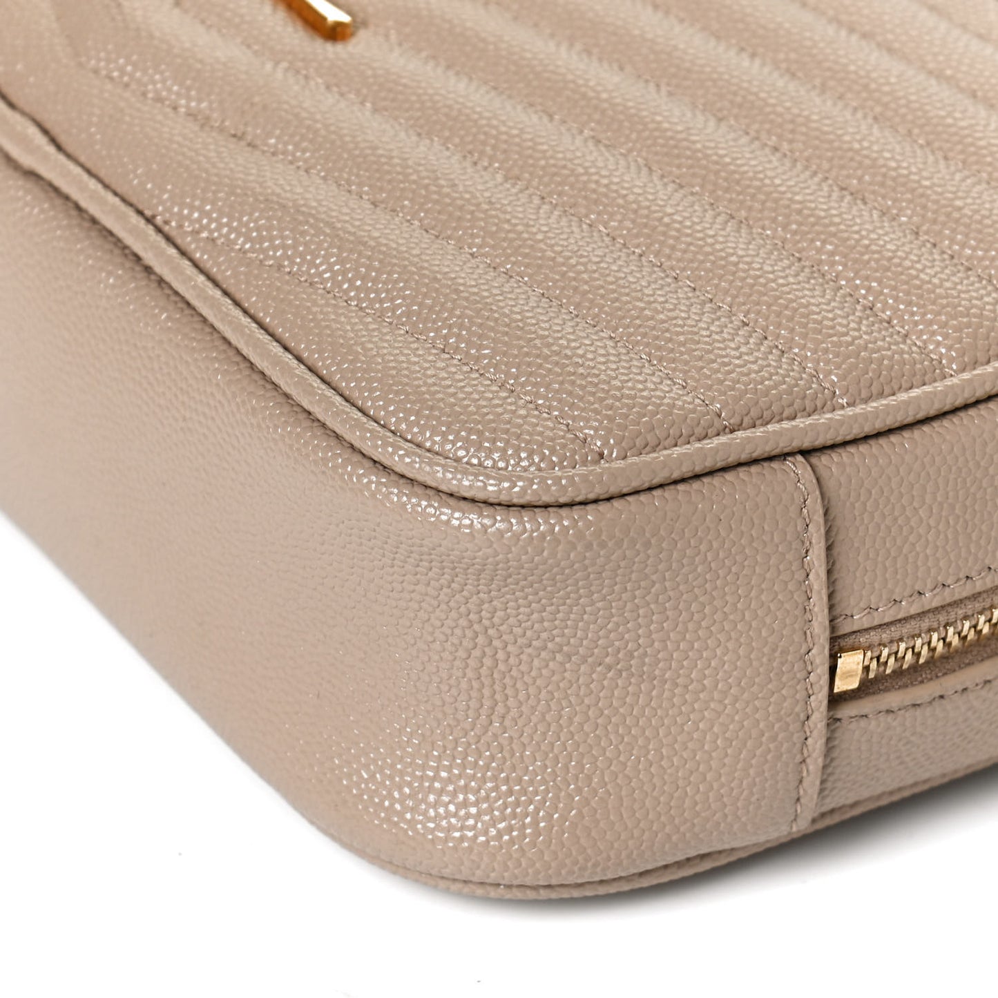 Grain De Poudre Matelasse Monogram Mini Lou Camera Bag Dark Beige