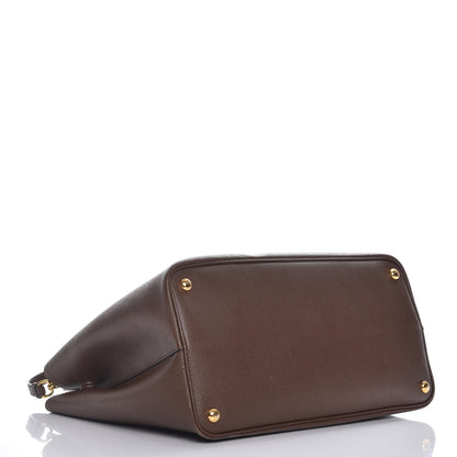 Prada Saffiano Cuir Large Double Bag Cacao 5 of 9