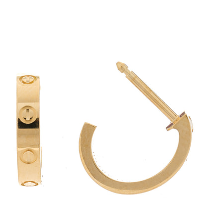 Cartier 18K Yellow Gold Small LOVE Hoop Earrings 1 of 8