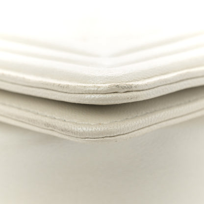 Chanel Iridescent Lambskin Quilted Large Boy Flap White 12 of 12