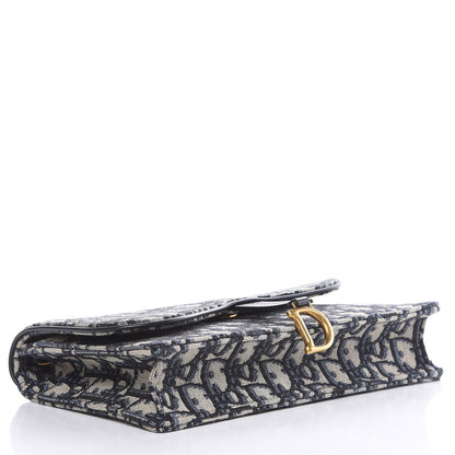 Christian Dior Oblique Saddle Chain Pouch Blue 4 of 9