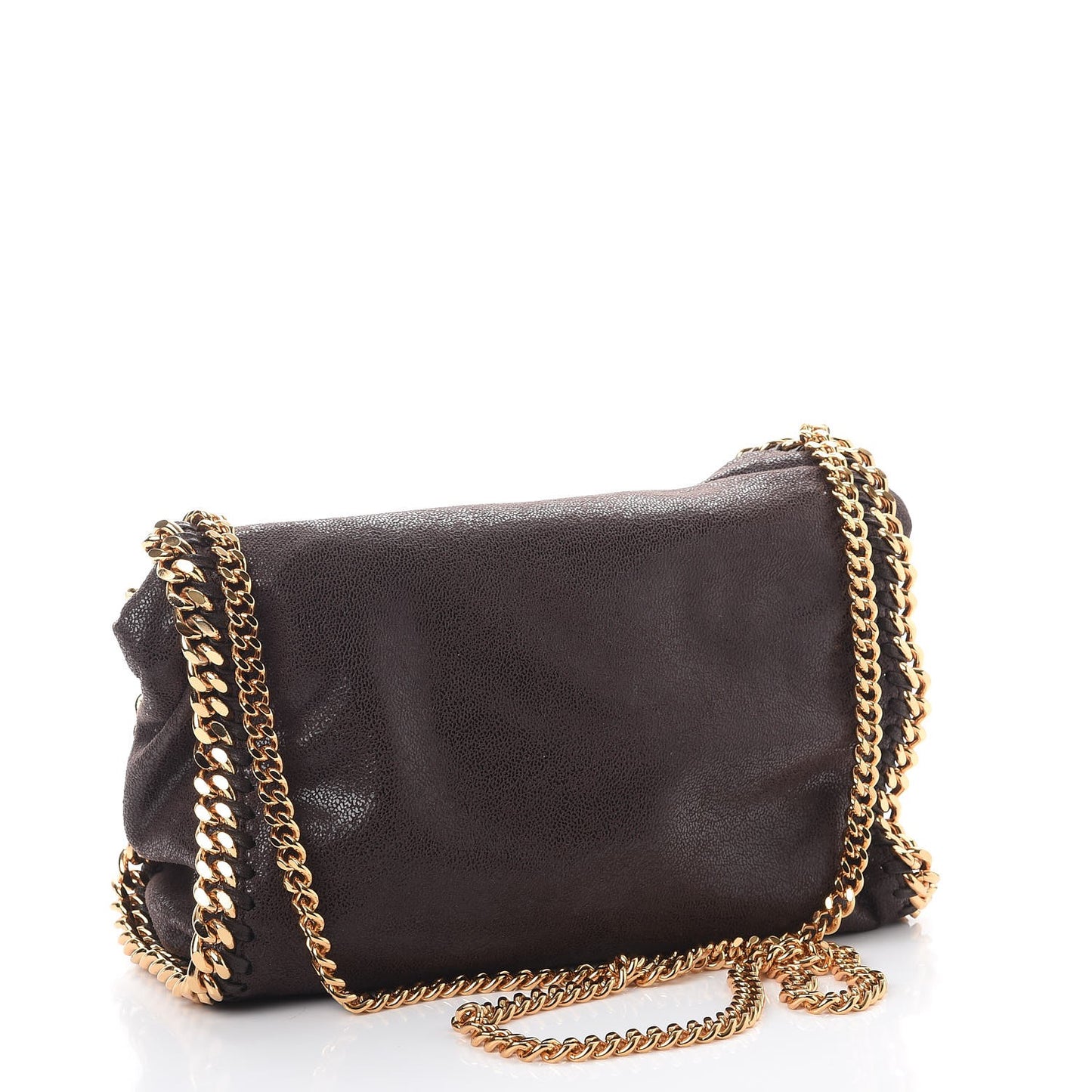 Shaggy Deer Mini Falabella Fold Over Tote Brown