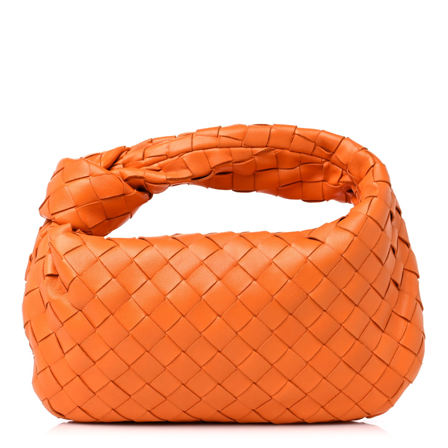product image of BOTTEGA VENETA Nappa Intrecciato Mini Jodie Twist Orange FASHIONPHILE