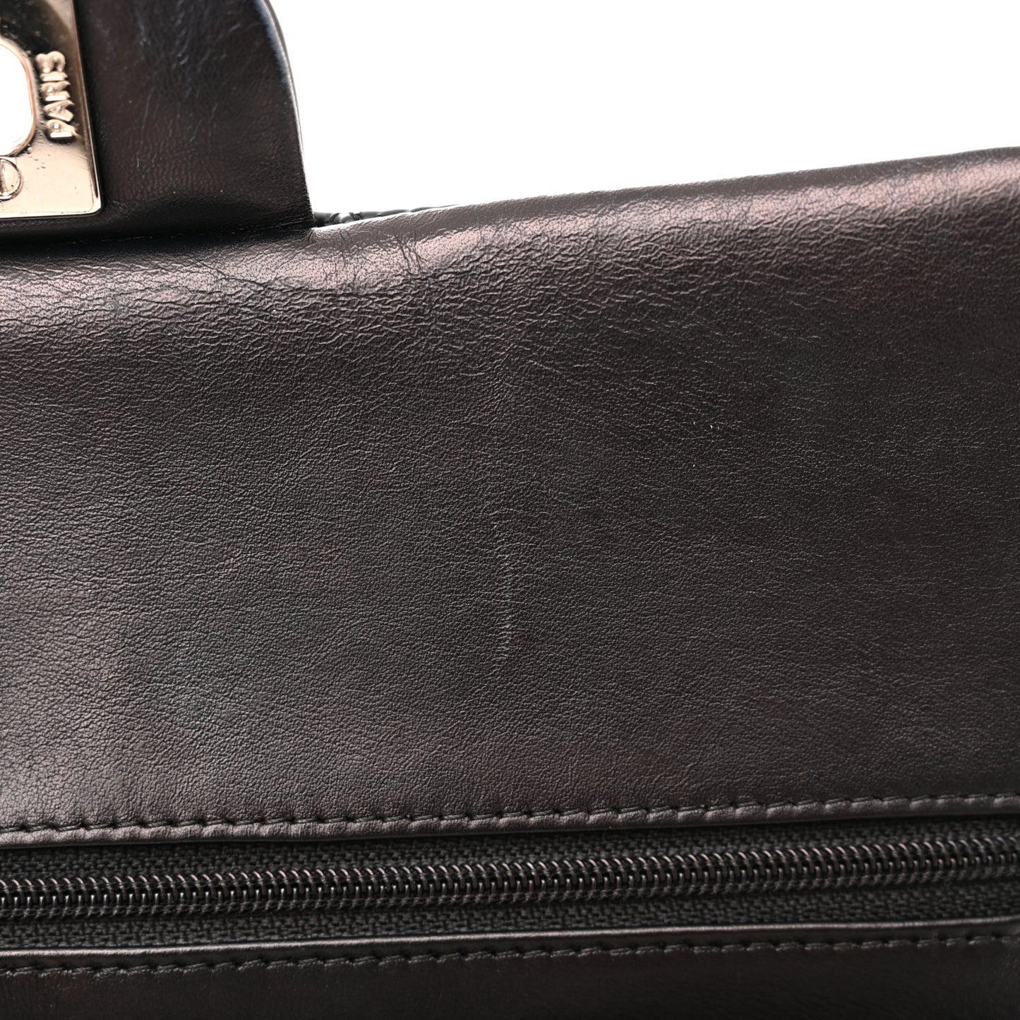 Patent Quilted Medium Double Flap Black