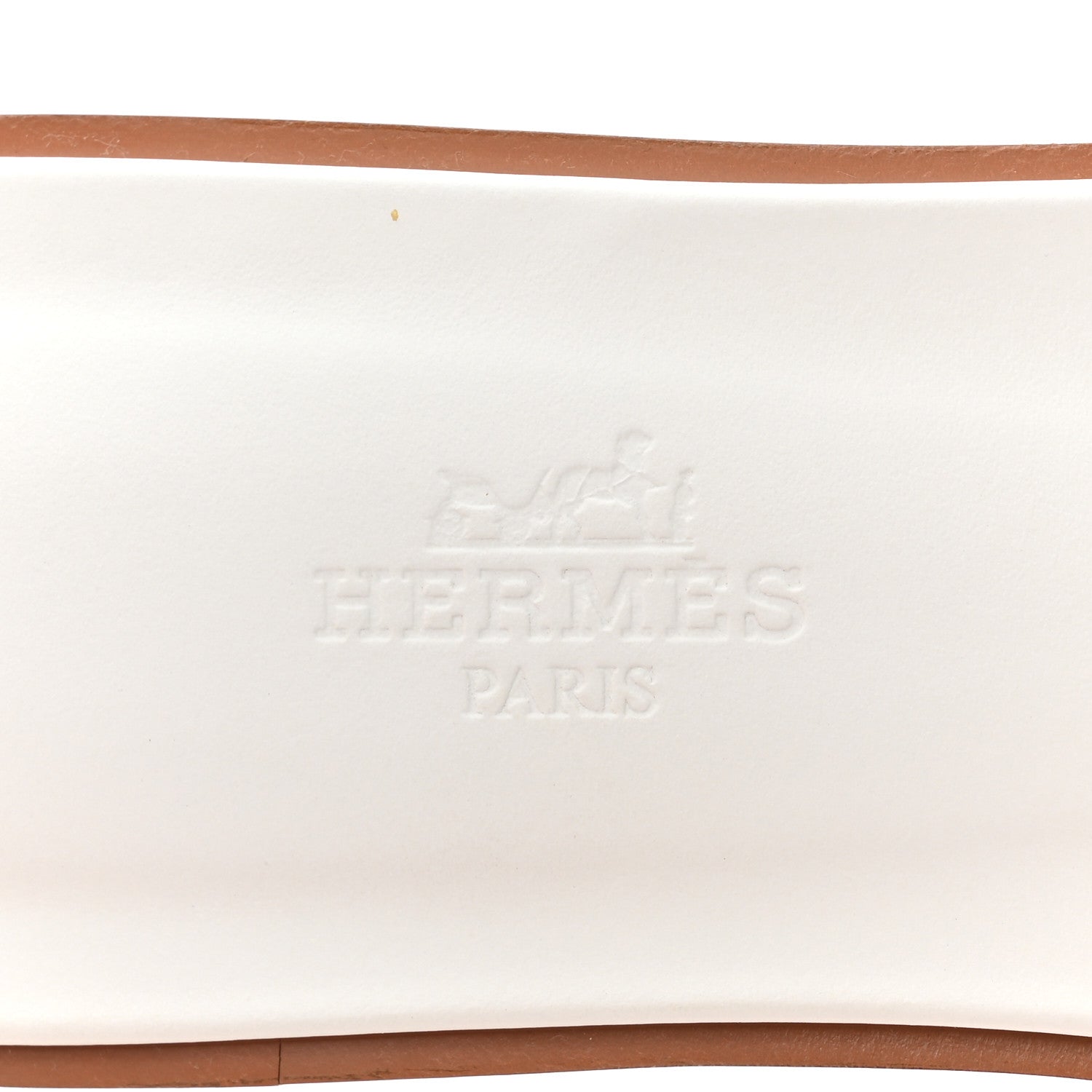 Hermes Box Calfskin Oran Sandals 36.5 White 7 of 9