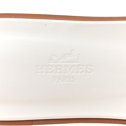 Hermes Box Calfskin Oran Sandals 36.5 White 7 of 9