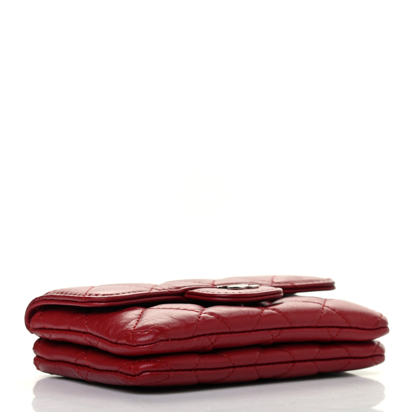 Lambskin Quilted Coin Purse Red