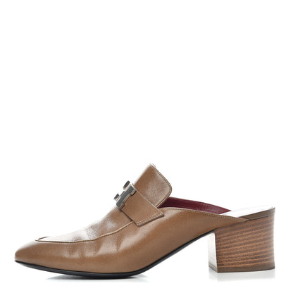 Hermes Goatskin Paradis Mules 38 Taupe 1 of 10