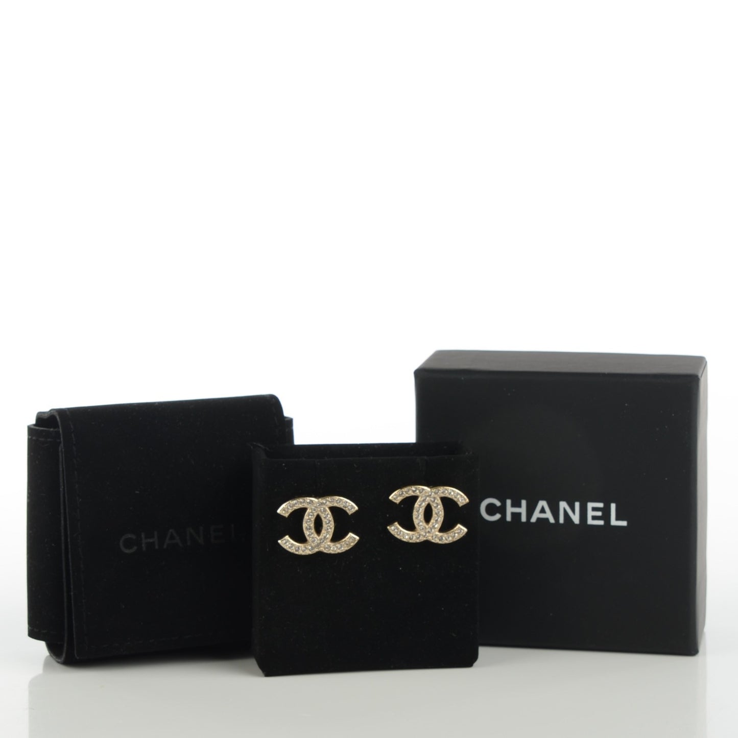 Crystal CC Earrings Gold