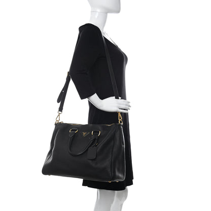 Prada Vitello Daino Tote Black 2 of 10