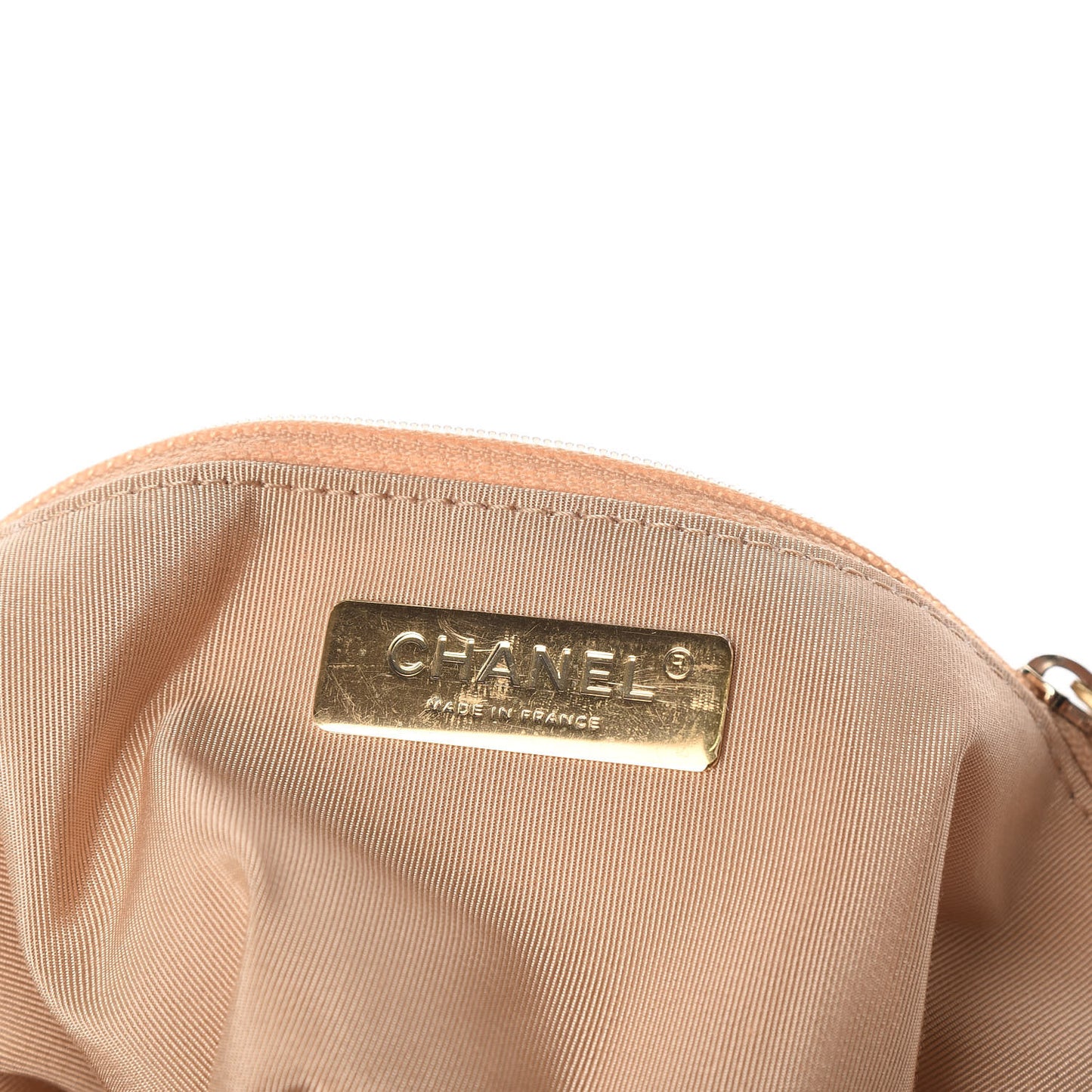 Shiny Goatskin Quilted Large 19 Flap Beige
