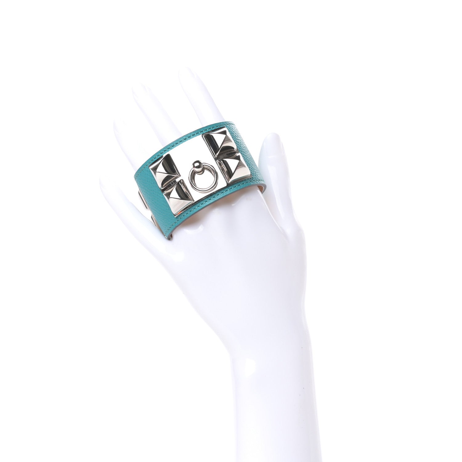 Hermes Epsom Collier de Chien CDC Bracelet S Bleu Paon 2 of 6