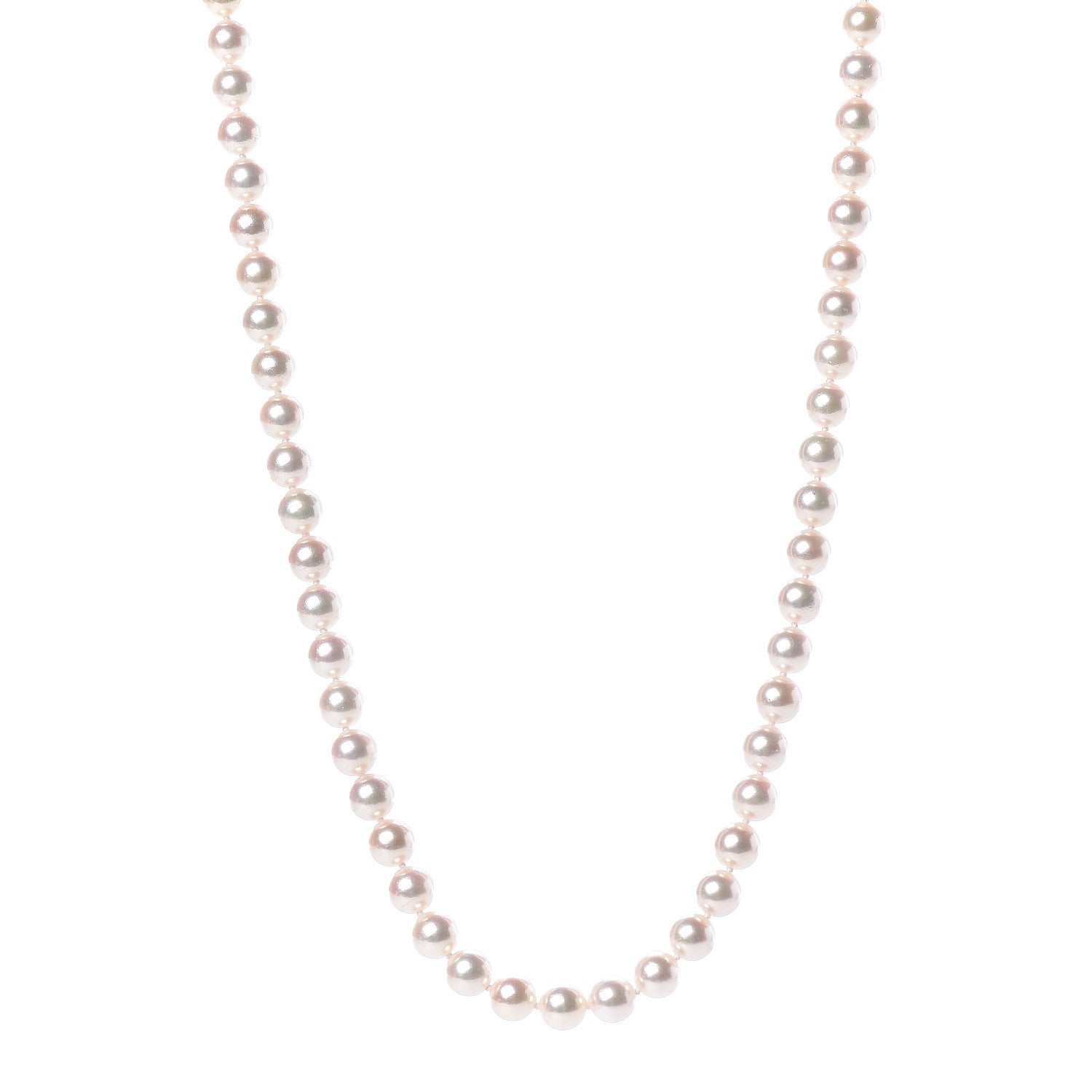 Mikimoto 18K Yellow Gold Akoya Pearl 6.5-7mm Strand Necklace 18" 1 of 9