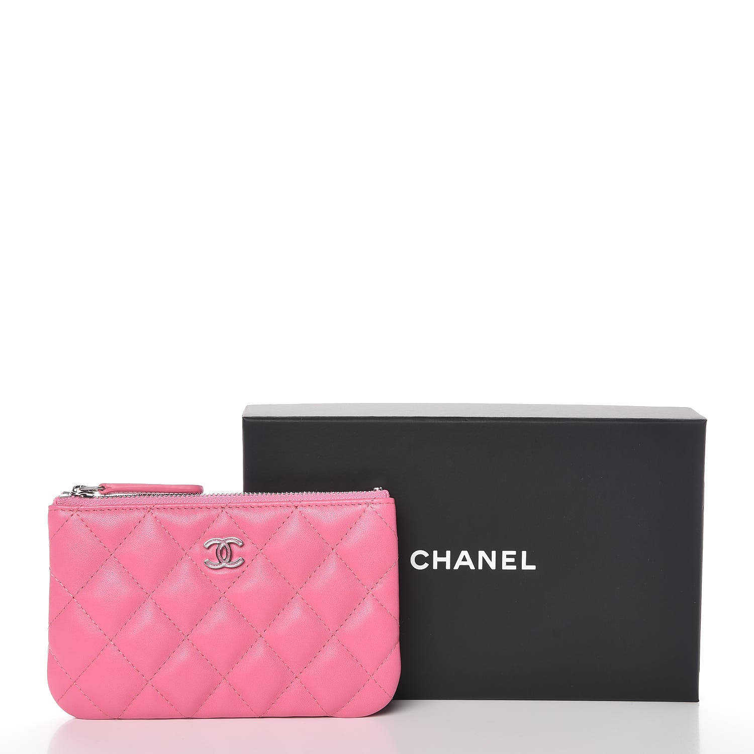 Chanel Lambskin Quilted Small Cosmetic Case Pink 8 of 8