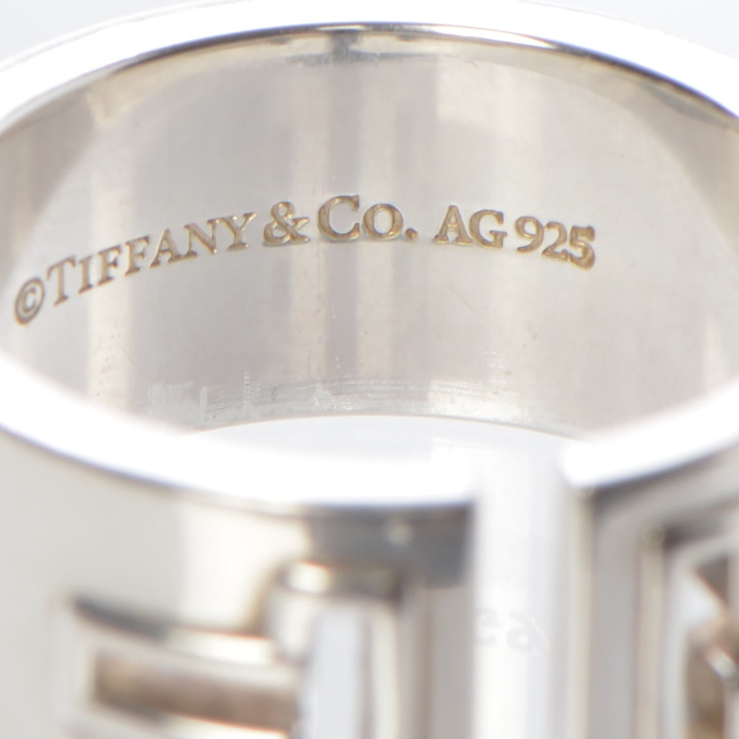 Tiffany Sterling Silver T Cutout Ring 60 9 4 of 5
