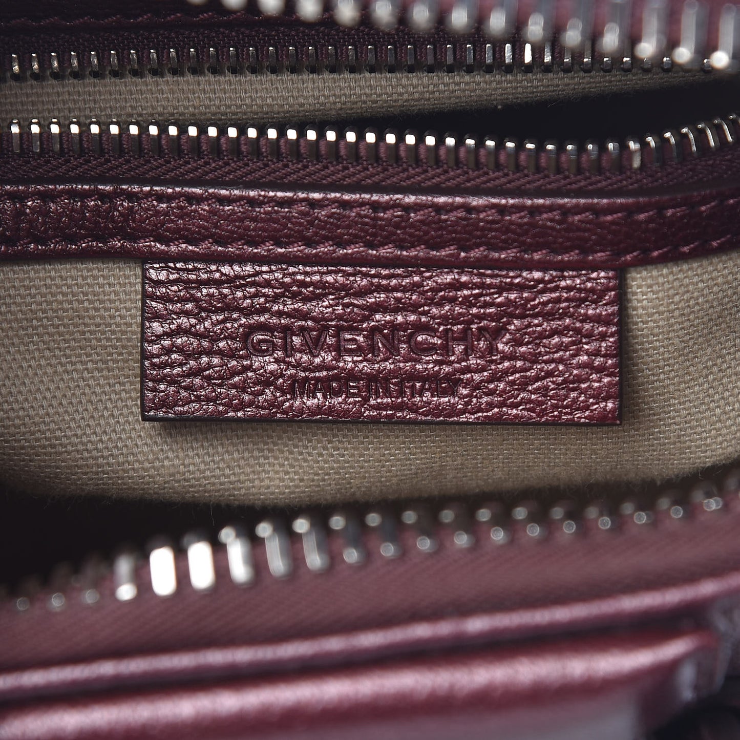 Metallic Sugar Goatskin Mini Antigona Oxblood