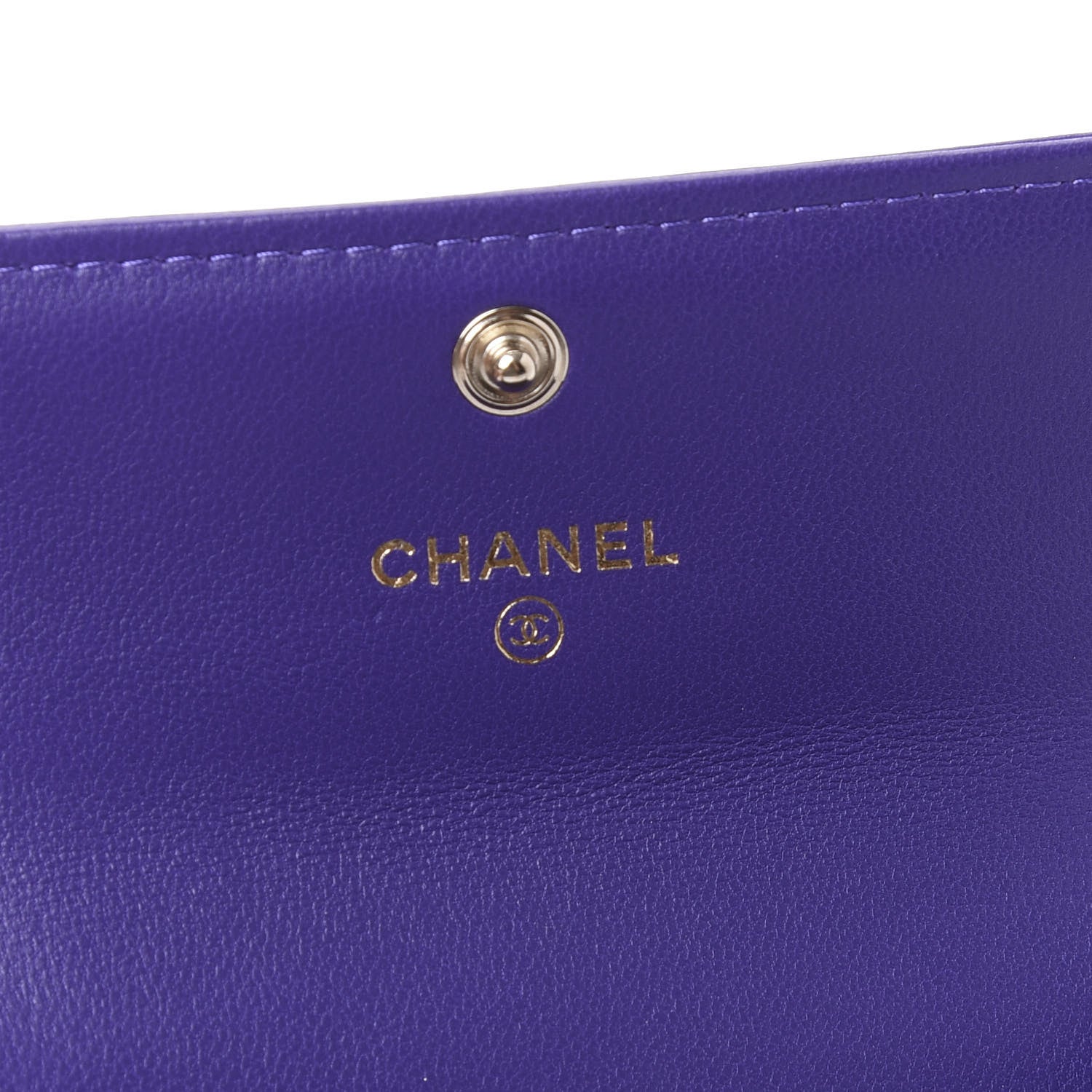 Chanel Lambskin Quilted Boy Card Holder Wallet Purple 7 of 10