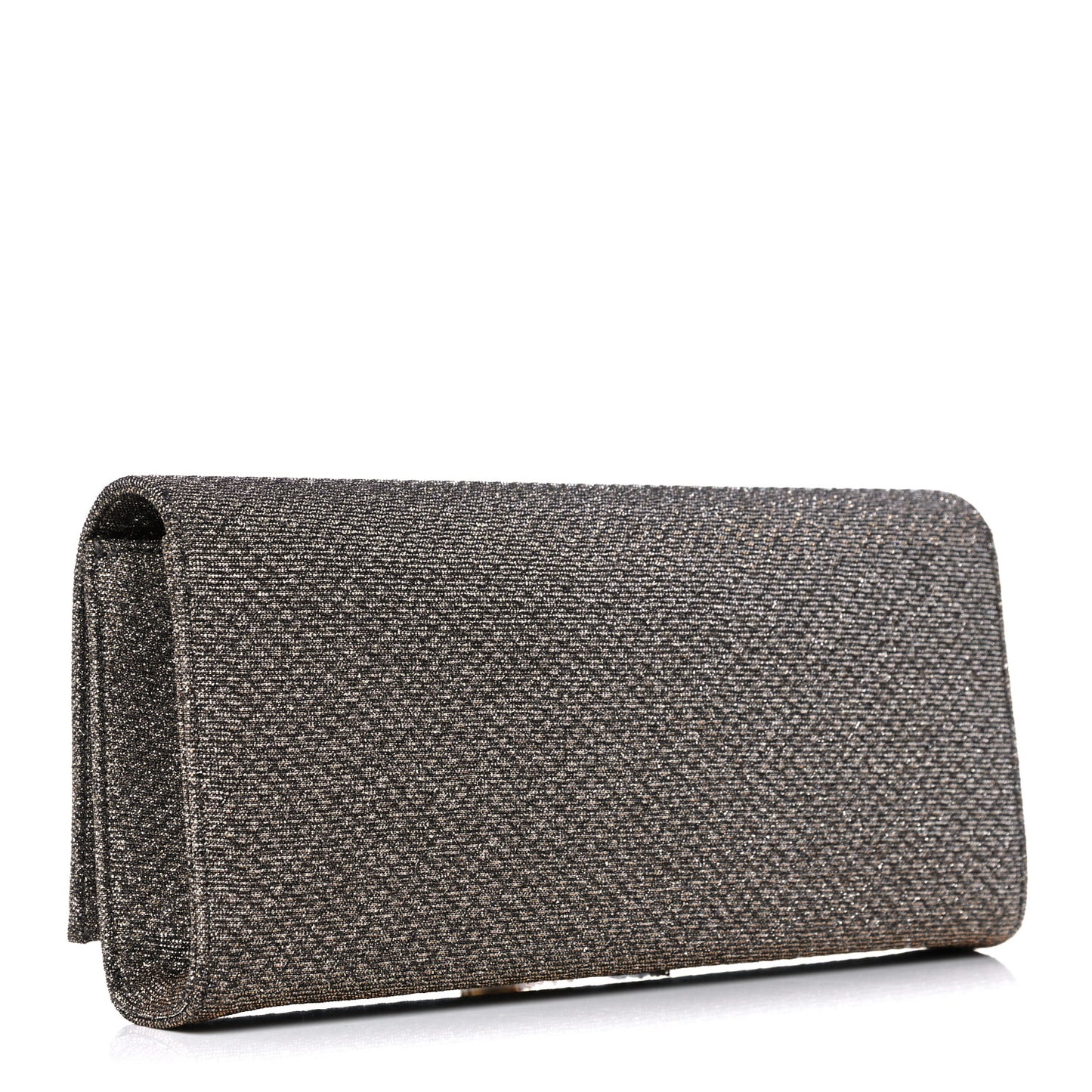 Metallic Canvas Woven Classic Monogram Tassel Clutch Silver Gold