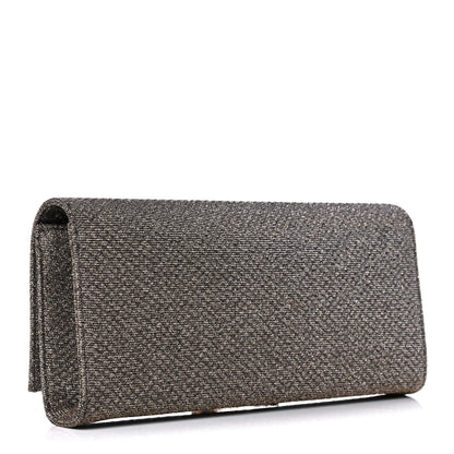 Saint Laurent Metallic Canvas Woven Classic Monogram Tassel Clutch Silver Gold 3 of 13
