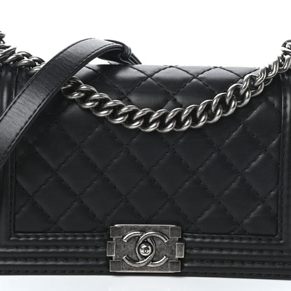 Chanel Calfskin Double Stitch Medium Boy Flap Black 8 of 10