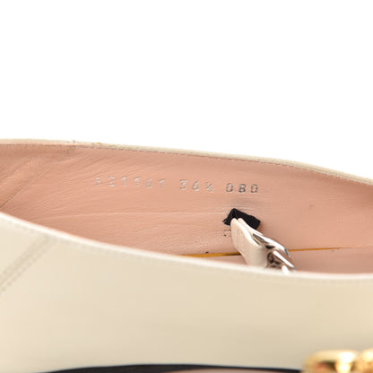 Gucci Nappa Lumiere Deva Horsebit Chain Embellished Flats 36.5 Dusty White 9 of 11