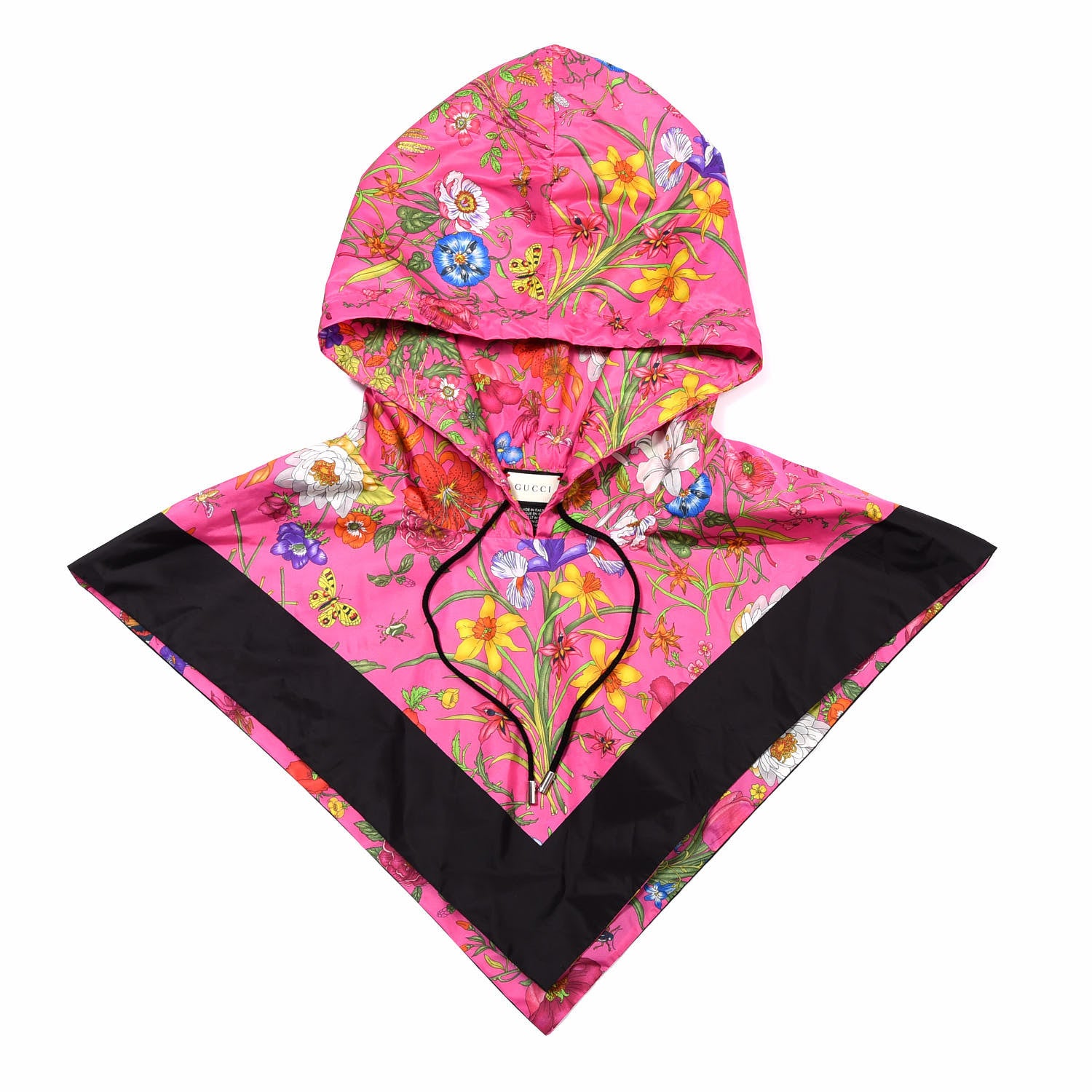 Gucci Silk Nylon Flora Rain Hood Pink 1 of 5