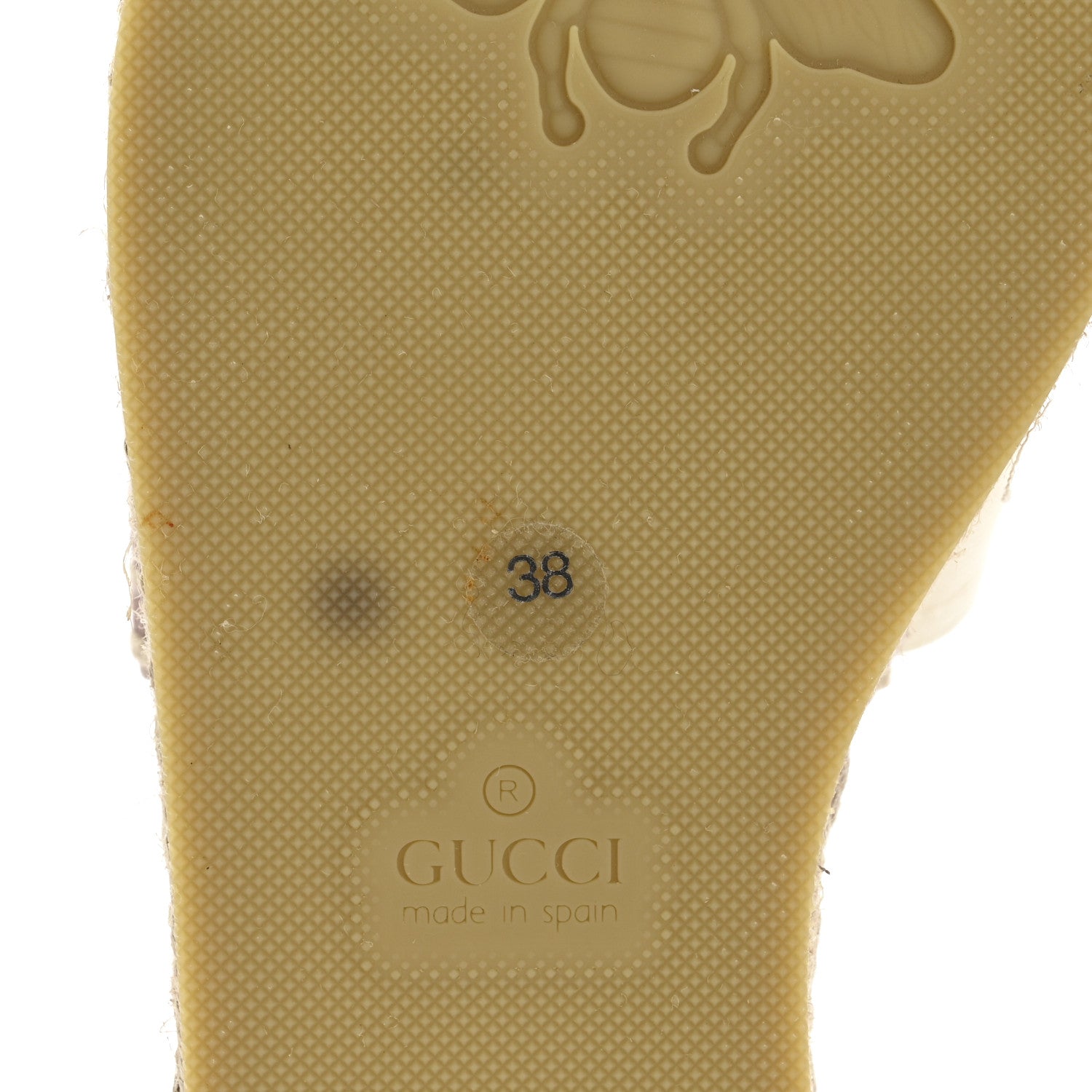 Gucci Canvas Interlocking G Espadrille Slide Sandals 38 Mystic White Shell 7 of 10