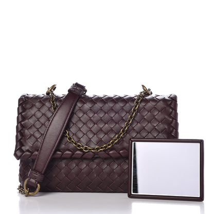 Bottega Veneta Nappa Intrecciato Baby Olimpia Shoulder Bag Dark Barolo 4 of 9