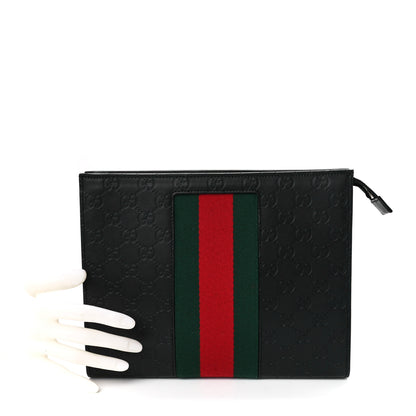 Gucci Guccissima Signature Web New Web Cosmetic Case Black 2 of 10