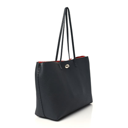 Fendi Cuoio Romano Selleria Bi-Color Carla Shopping Tote Asfalto Papavero 3 of 9