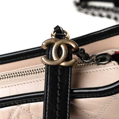 Chanel Aged Calfskin Quilted Small Gabrielle Hobo Beige Black 11 of 14