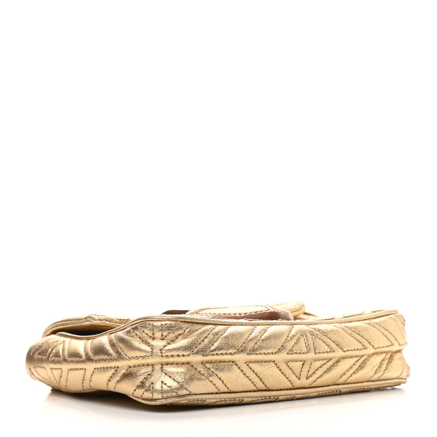 Metallic Nappa Quilted Crossbody Bag Gold