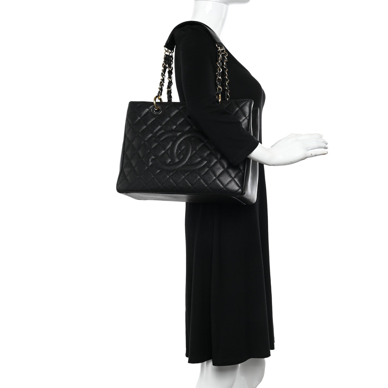 Chanel Caviar Quilted Grand Shopping Tote GST Black 2 of 11