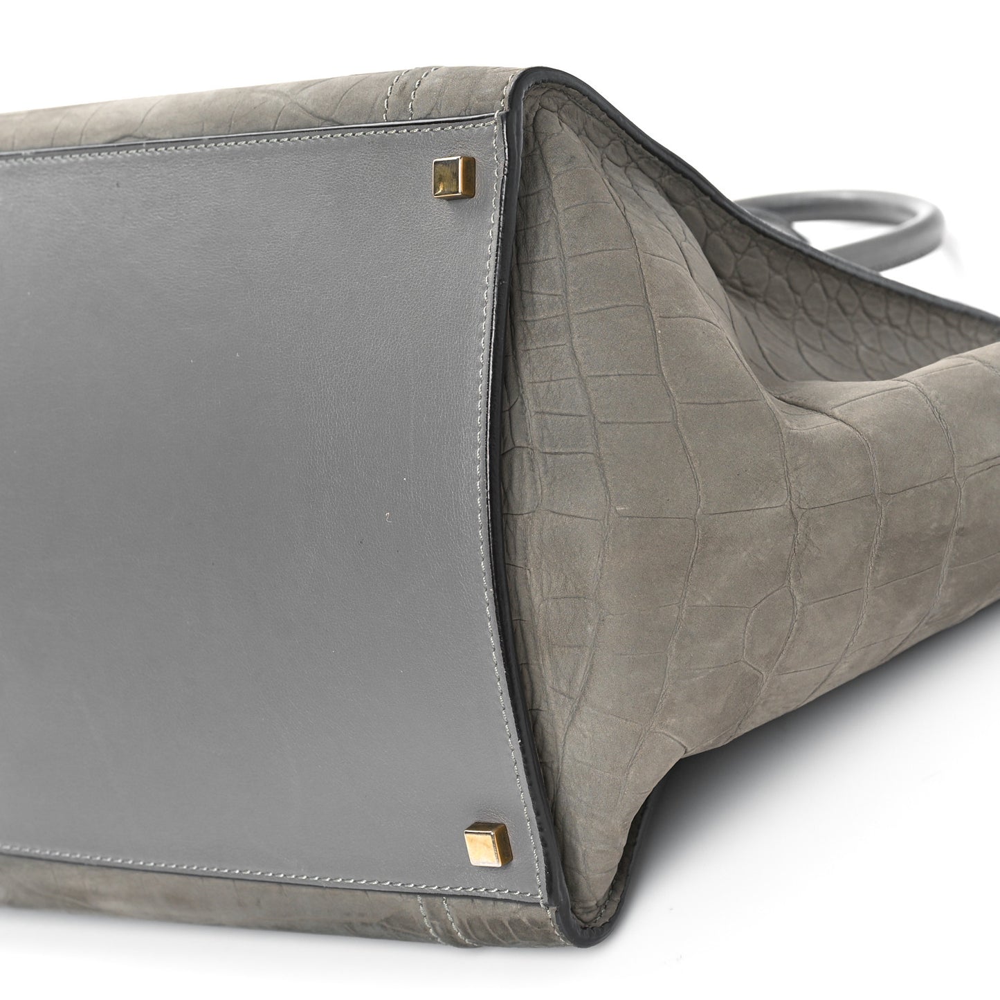 Crocodile Embossed Nubuck Medium Phantom Luggage Grey