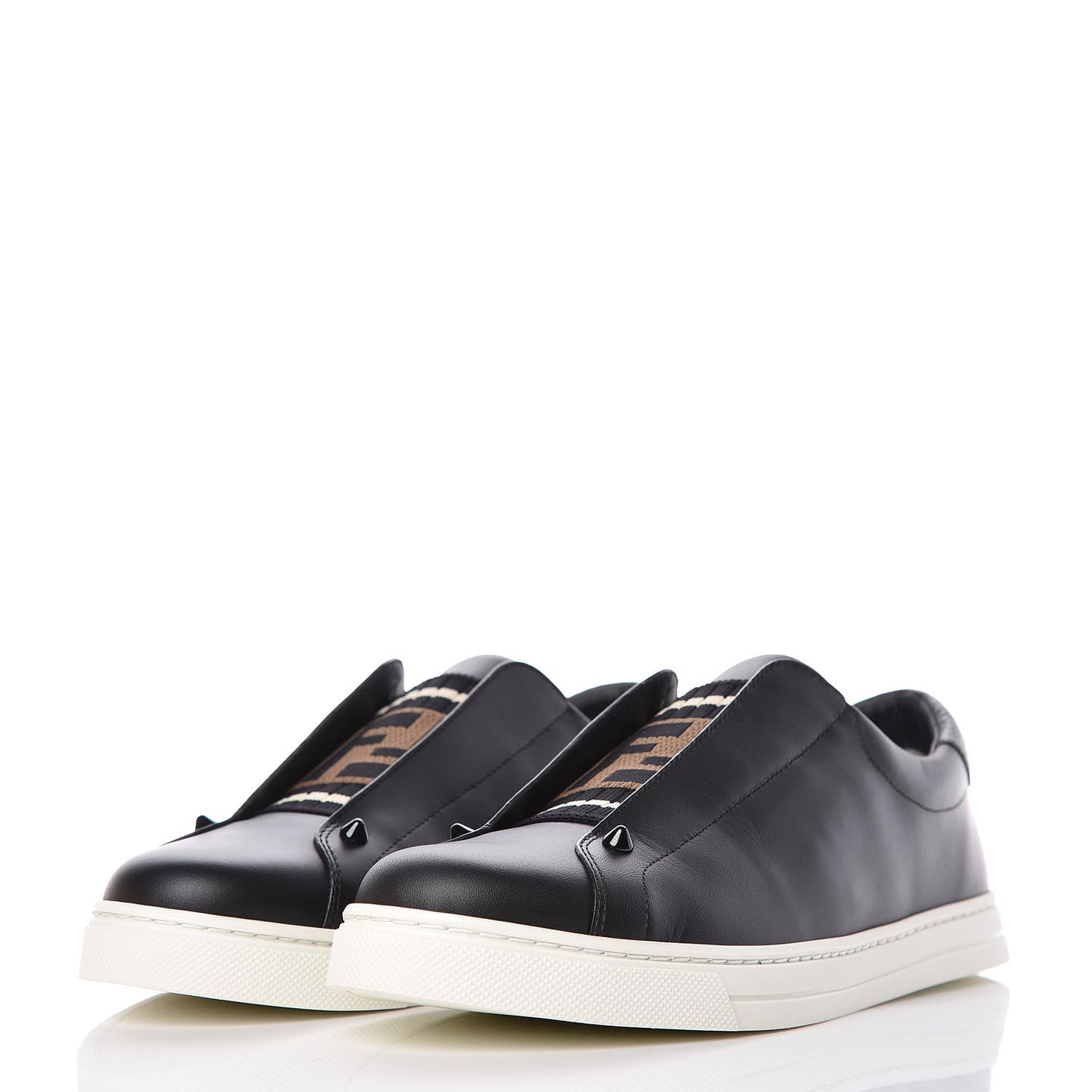 Vitello Microfiber FF Rockoclick Slip On Sneakers 39 Black Tobacco