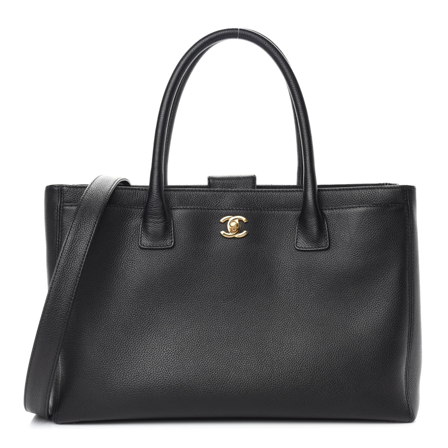Chanel Calfskin Cerf Executive Shopper Tote Black 1 of 10